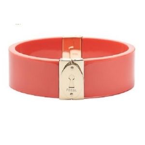 Fossil Brand Bangle Cuff Bracelet Coral